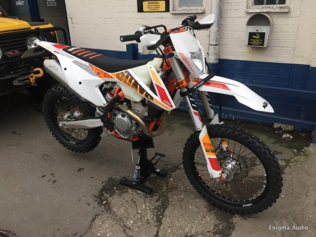 KTM EXC-F250 Six Days Security system installation meta track GPS Tracker CAT6 VTS. Stolen Vehicle Recovery, Alarm immobiliser anti theft